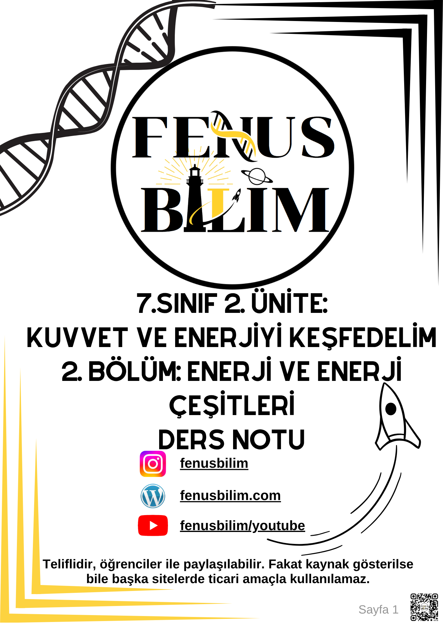 7.Sınıf 2.ünite 2.Bölüm Ders Notunun ilk sayfası