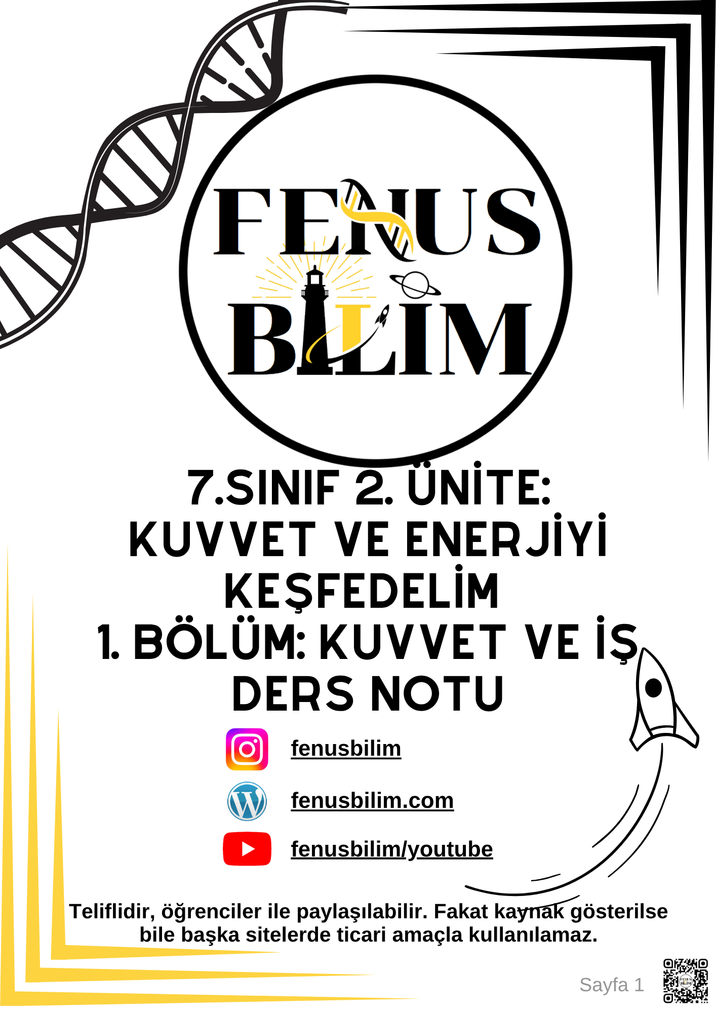 7.Sınıf 2.ünite 1.Bölüm Ders Notunun ilk sayfası