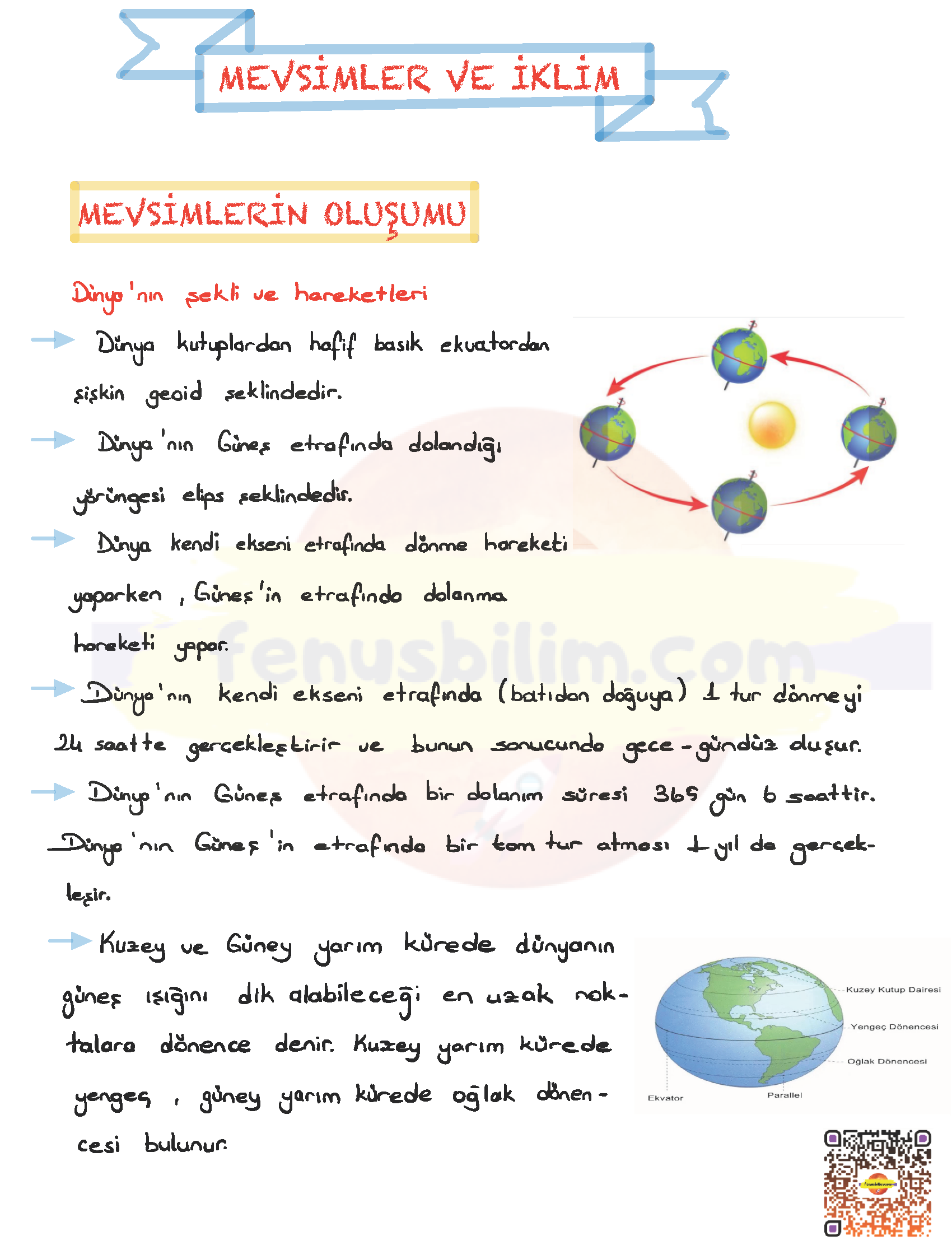 Mevsimler ve İklim Ders Notu İlk Bölüm pdf